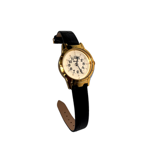 Golden Dial Watch With Leather Strap (Female)