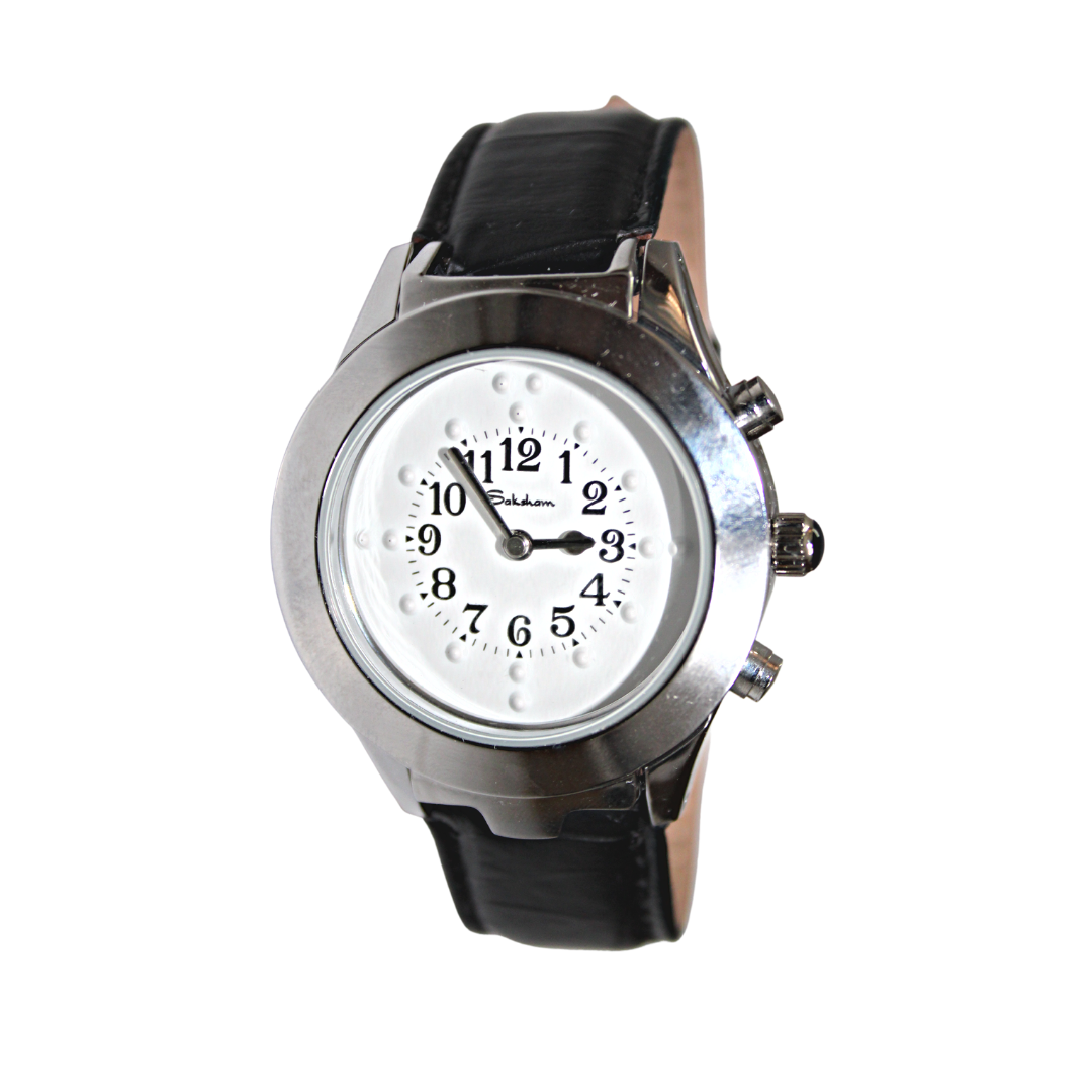 Talking & Tactile Watch With Leather Strap 9969