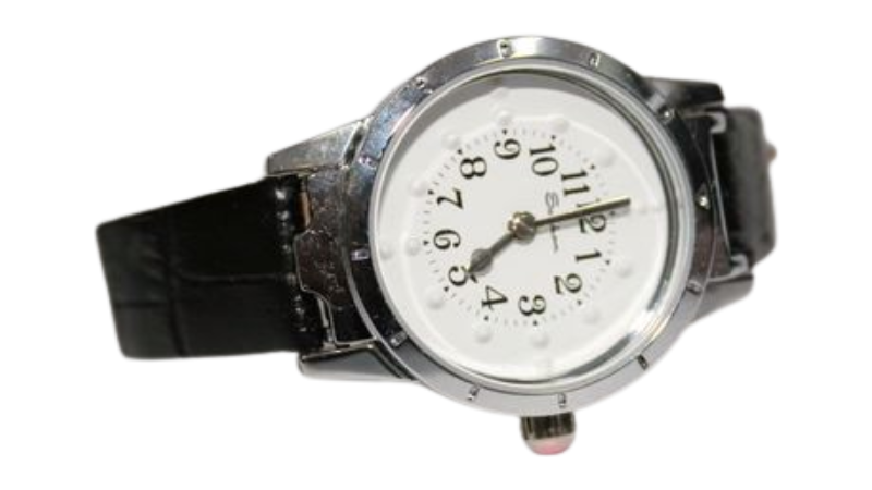 Silver Dial Watch with Leather Strap (Female)