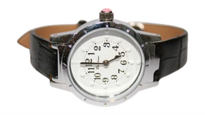 Silver Dial Watch with Leather Strap (Female)